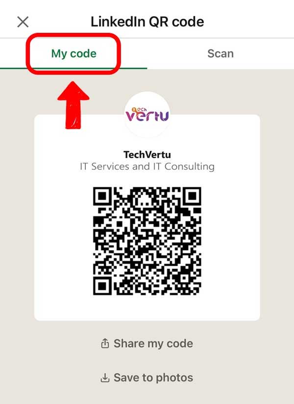 My Linkedin Qr Code Activating LinkedIn QR code step 2