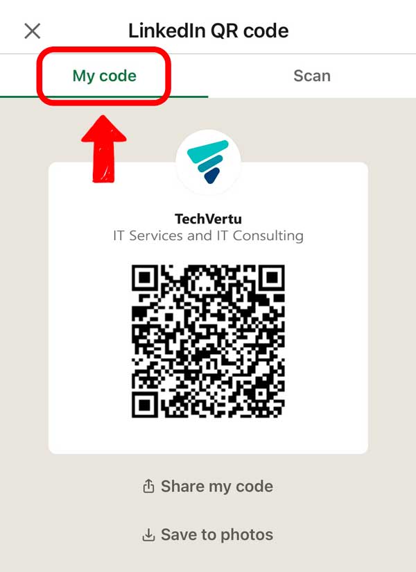 My linkedin qr code