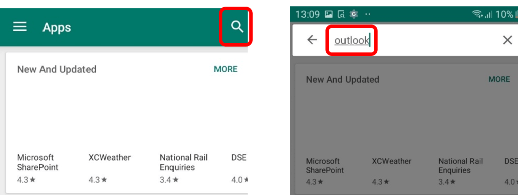 Search Icon in Play Store