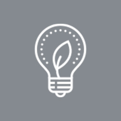 Light bulb with leaf icon
