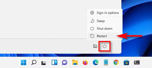 Restart your PC Windows 11 image