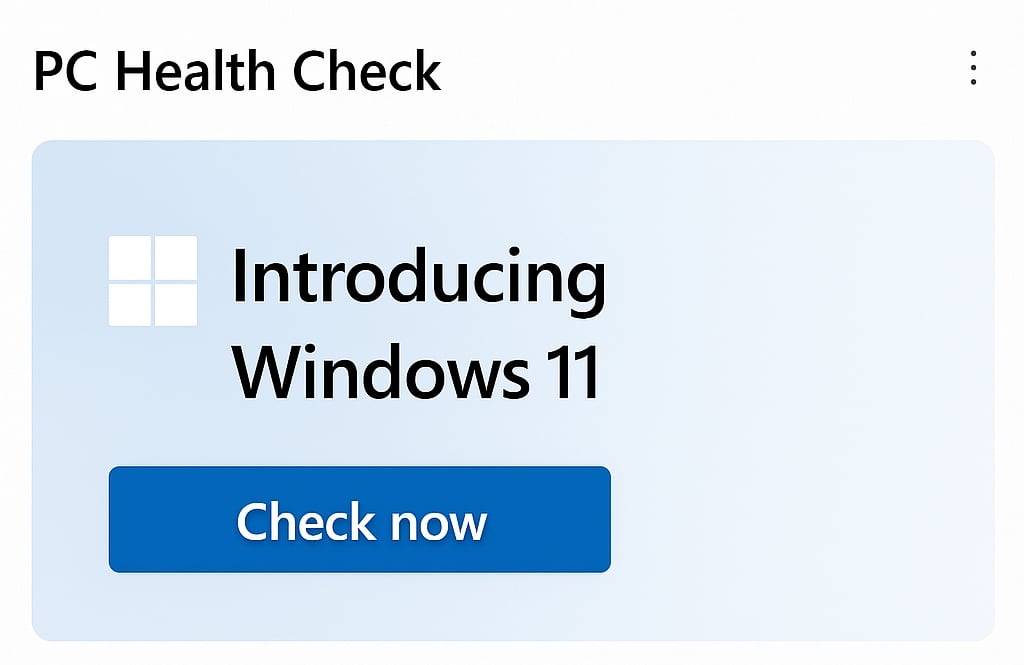The PC Health Check Microsoft software introducing Windows 11