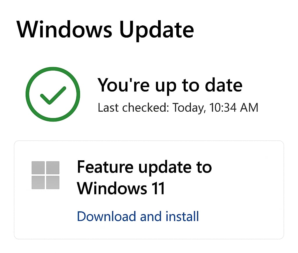 Windows update setting download and install Windows 11