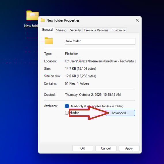 Windows EFS folder and file step 2